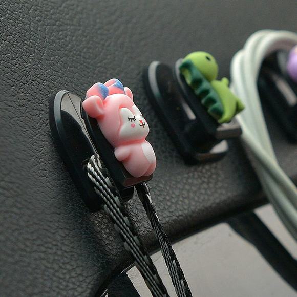 6 Pack Cute Animal Car Mini Hook Self Adhesive Hooks for Keys Earphone Hanging - Picture 4 of 13